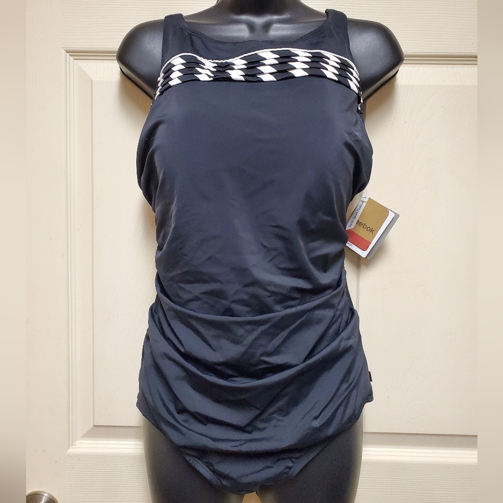 NWT Modest Reebok Black and White Swimsuit SIZE 14